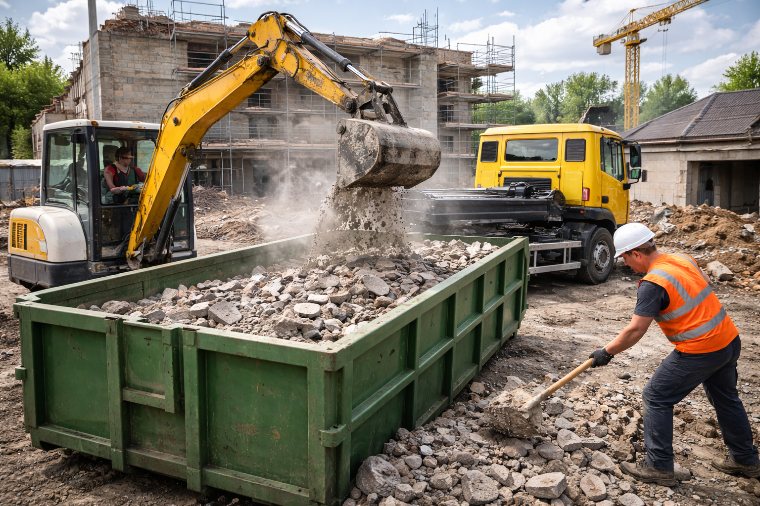 Évacuation de gravats et matériaux lourds